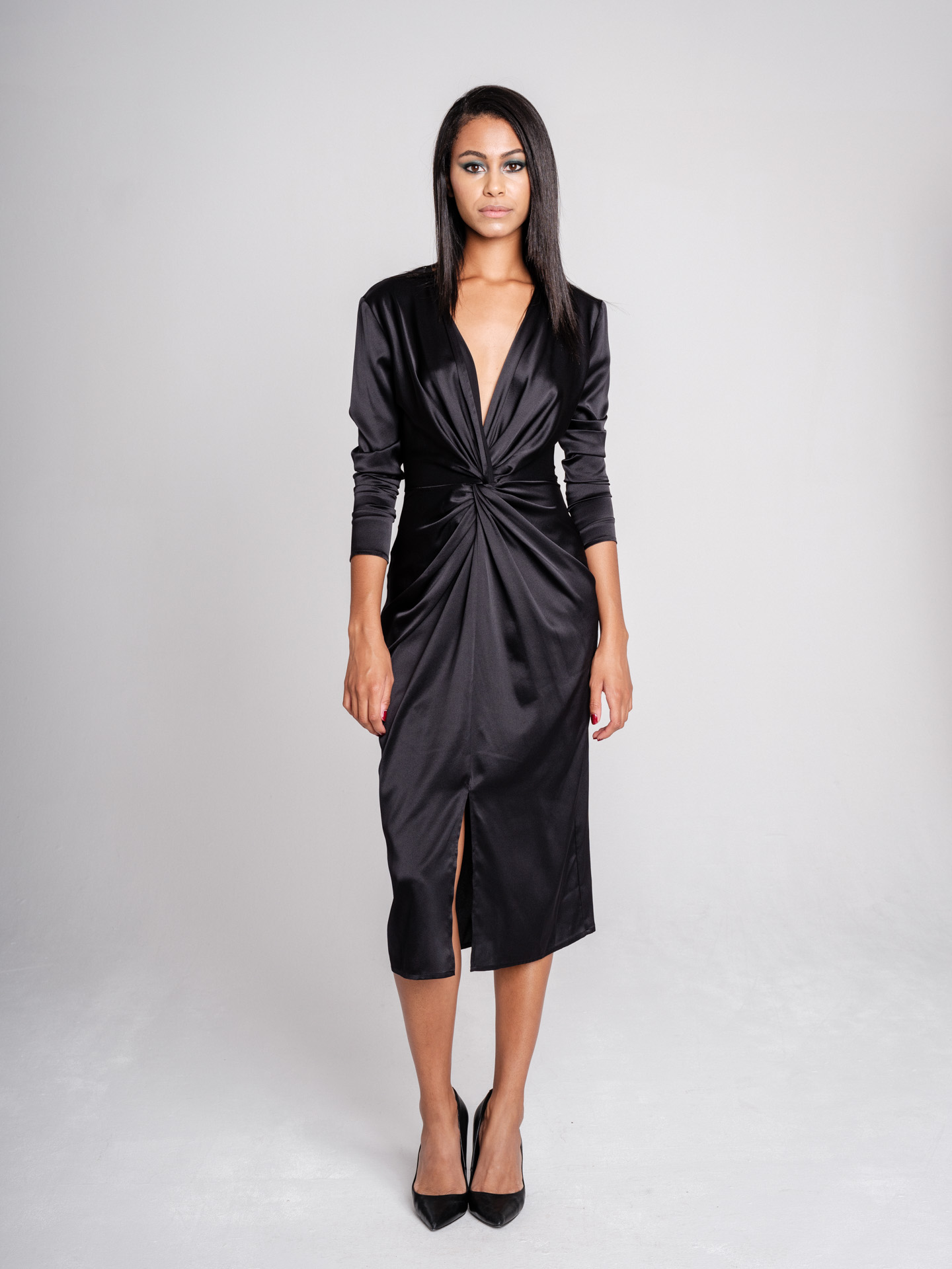 Kimono Klassik black midi I Dress