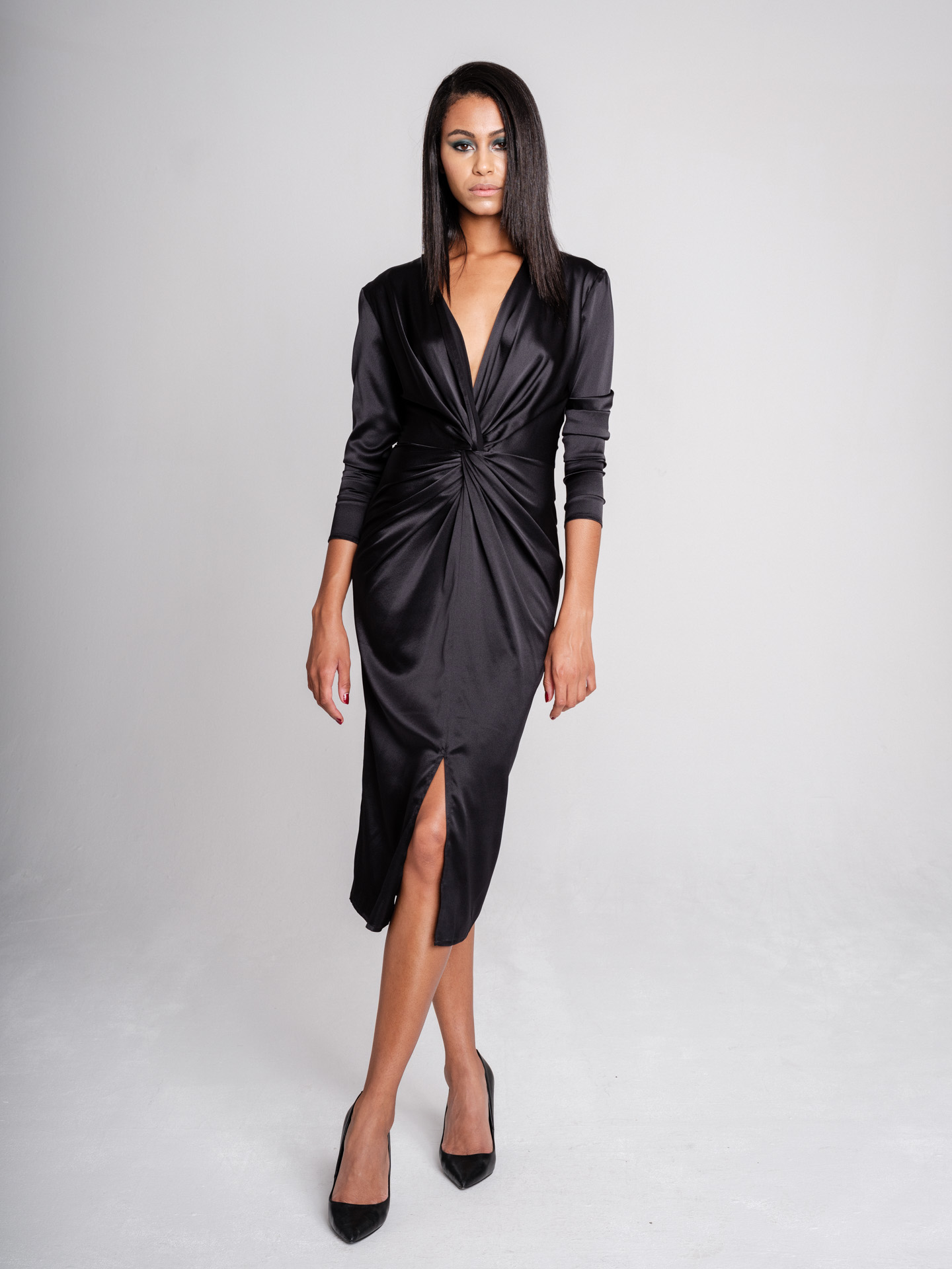 Kimono Klassik black midi I Dress