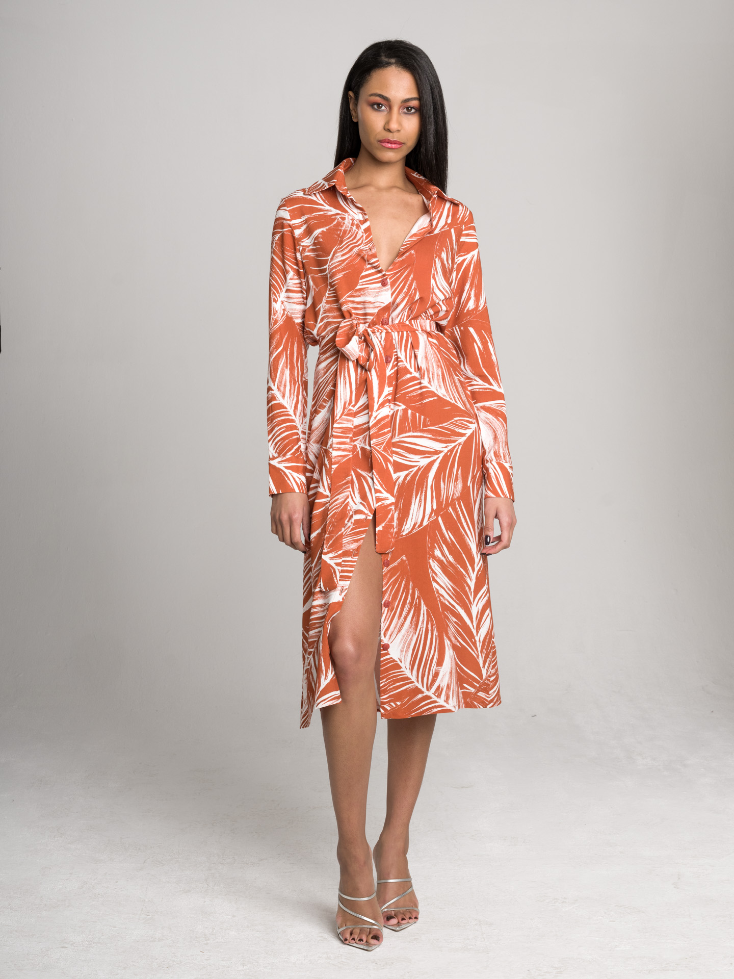 Flame rust midi I Dress
