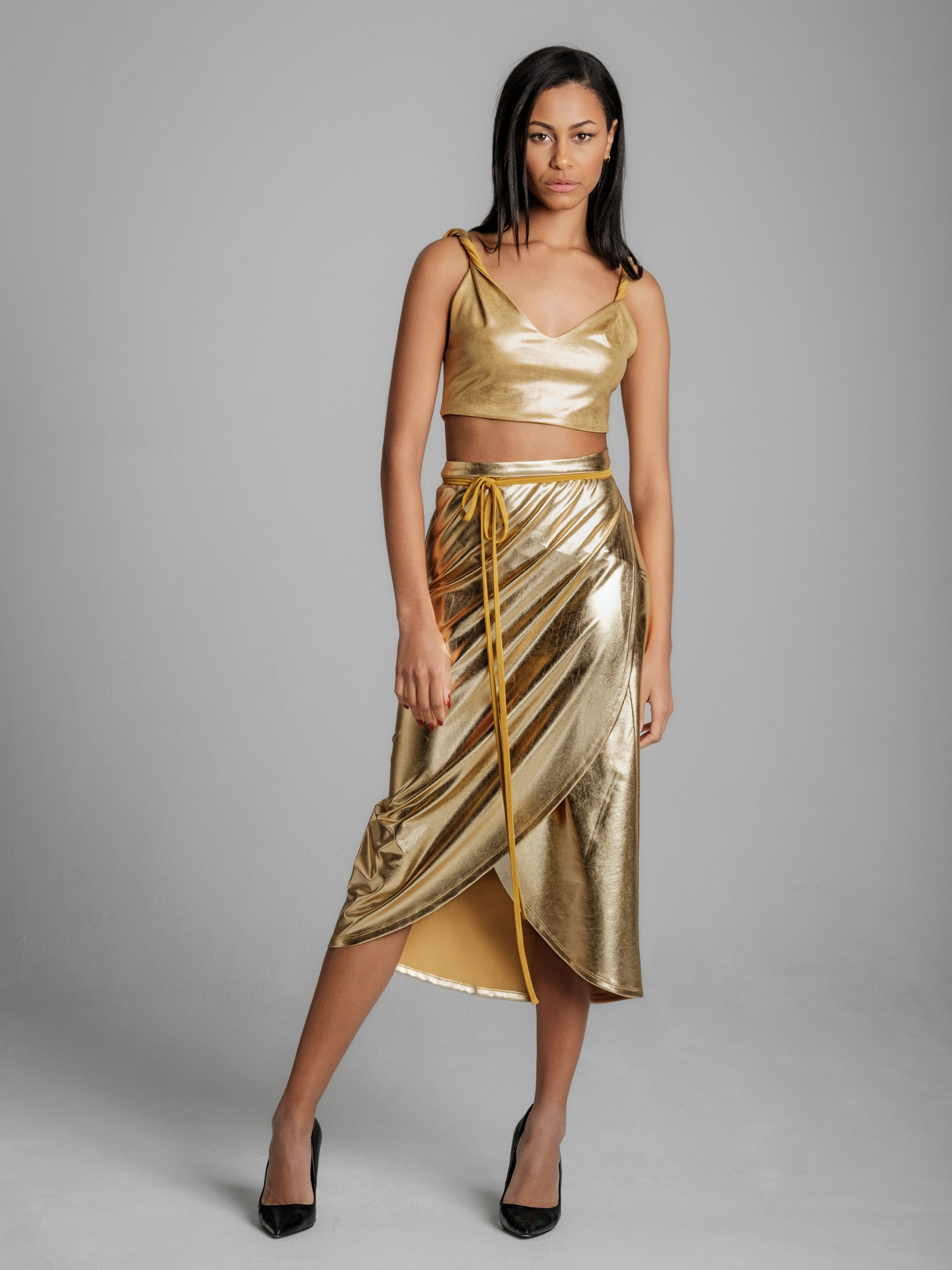 Drape glam gold I Dress