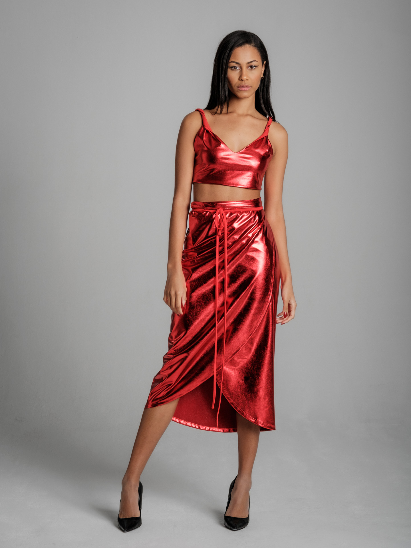 Drape glam red I Skirt