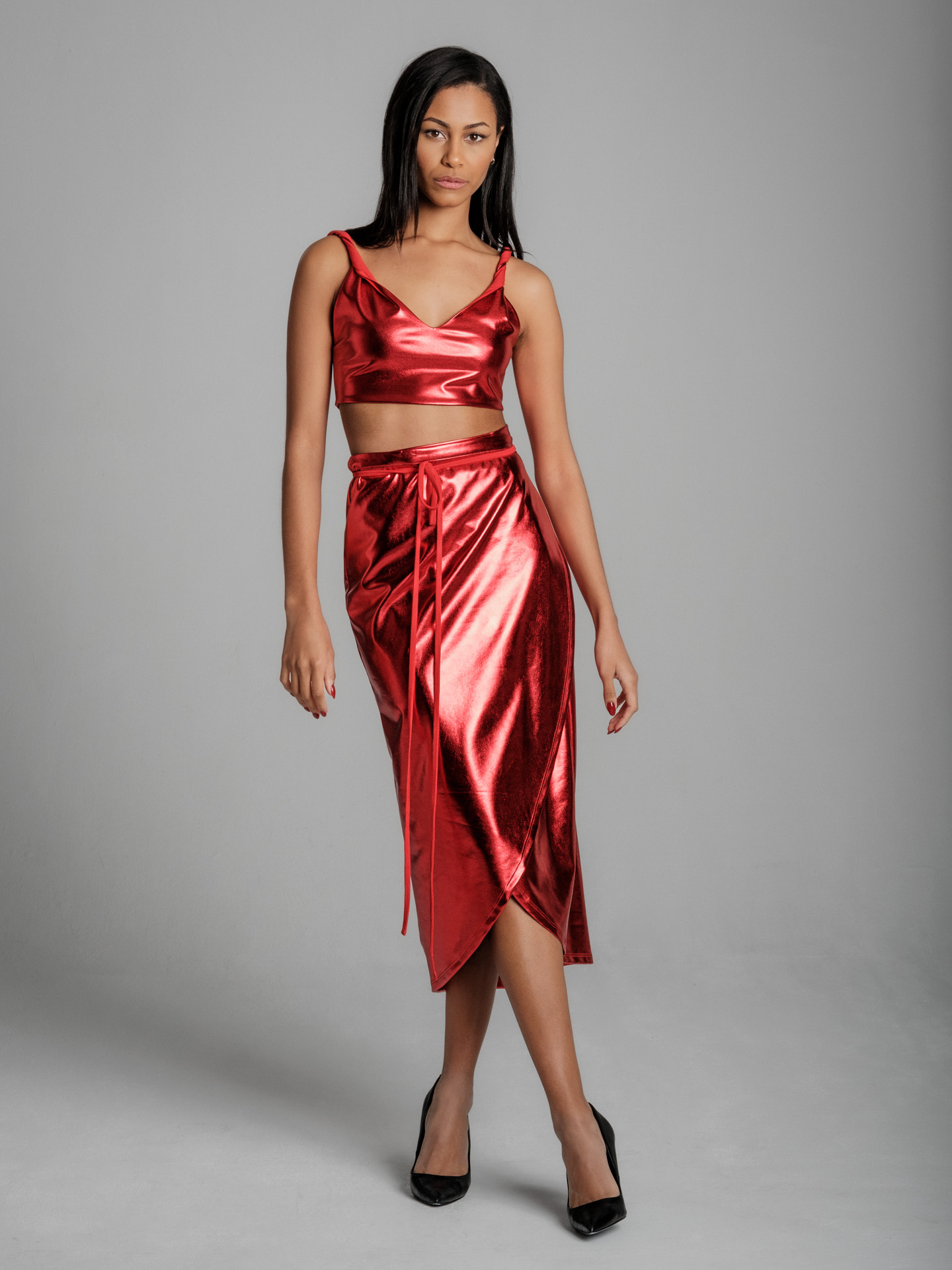 Drape glam red I Skirt